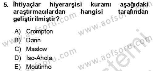 Kongre ve Etkinlik Yönetimi Dersi 2023 - 2024 Yılı (Final) Dönem Sonu Sınav Soruları 5. Soru