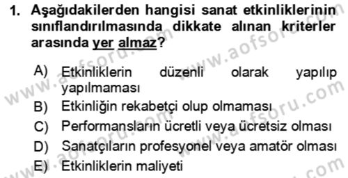 Kongre ve Etkinlik Yönetimi Dersi 2023 - 2024 Yılı Yaz Okulu Sınav Soruları 1. Soru