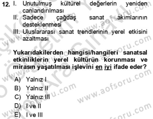 Kongre ve Etkinlik Yönetimi Dersi 2024 - 2025 Yılı (Vize) Ara Sınav Soruları 12. Soru
