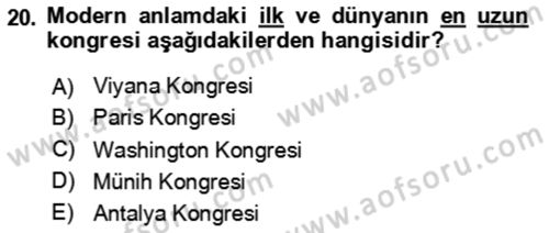 Kongre ve Etkinlik Yönetimi Dersi 2024 - 2025 Yılı (Vize) Ara Sınav Soruları 20. Soru