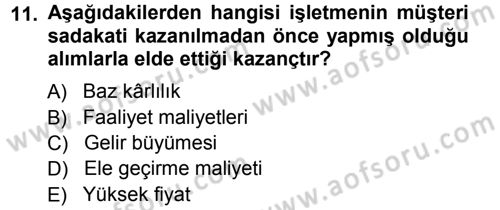 Otel İşletmelerinde Destek Hizmetleri Dersi 2012 - 2013 Yılı (Vize) Ara Sınav Soruları 11. Soru