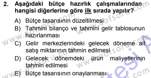 Otel İşletmelerinde Destek Hizmetleri Dersi 2012 - 2013 Yılı (Final) Dönem Sonu Sınav Soruları 2. Soru