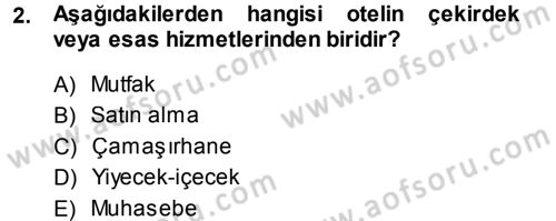 Otel İşletmelerinde Destek Hizmetleri Dersi 2013 - 2014 Yılı (Vize) Ara Sınav Soruları 2. Soru