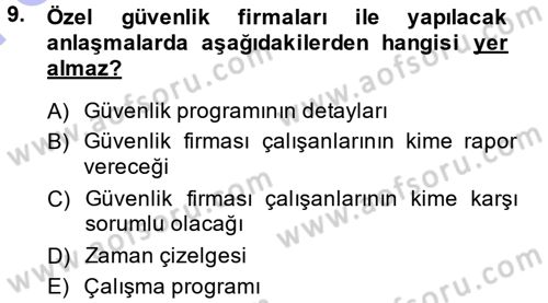 Otel İşletmelerinde Destek Hizmetleri Dersi 2013 - 2014 Yılı (Final) Dönem Sonu Sınav Soruları 9. Soru