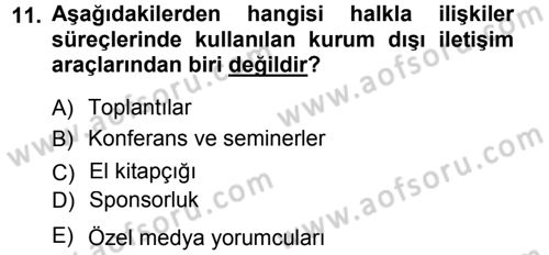 Otel İşletmelerinde Destek Hizmetleri Dersi 2013 - 2014 Yılı Tek Ders Sınav Soruları 11. Soru