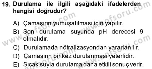 Otel İşletmelerinde Destek Hizmetleri Dersi 2013 - 2014 Yılı Tek Ders Sınav Soruları 19. Soru