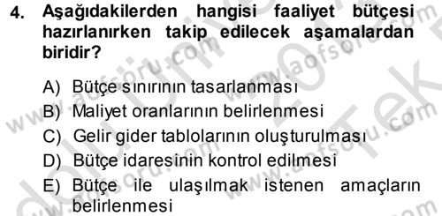 Otel İşletmelerinde Destek Hizmetleri Dersi 2013 - 2014 Yılı Tek Ders Sınav Soruları 4. Soru