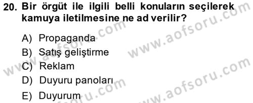 Otel İşletmelerinde Destek Hizmetleri Dersi 2014 - 2015 Yılı (Vize) Ara Sınav Soruları 20. Soru