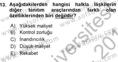 Otel İşletmelerinde Destek Hizmetleri Dersi 2015 - 2016 Yılı (Vize) Ara Sınav Soruları 13. Soru