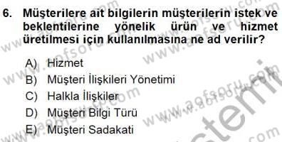 Otel İşletmelerinde Destek Hizmetleri Dersi 2015 - 2016 Yılı (Vize) Ara Sınav Soruları 6. Soru