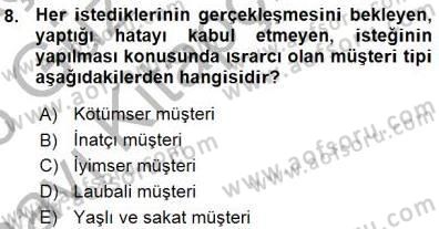 Otel İşletmelerinde Destek Hizmetleri Dersi 2015 - 2016 Yılı (Vize) Ara Sınav Soruları 8. Soru