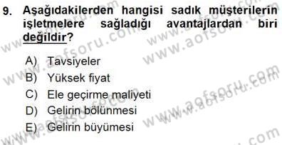 Otel İşletmelerinde Destek Hizmetleri Dersi 2015 - 2016 Yılı (Vize) Ara Sınav Soruları 9. Soru