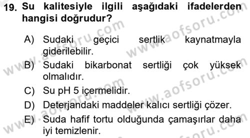 Otel İşletmelerinde Destek Hizmetleri Dersi 2015 - 2016 Yılı Tek Ders Sınav Soruları 19. Soru