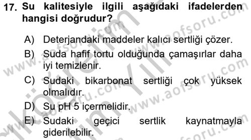 Otel İşletmelerinde Destek Hizmetleri Dersi 2016 - 2017 Yılı 3 Ders Sınav Soruları 17. Soru