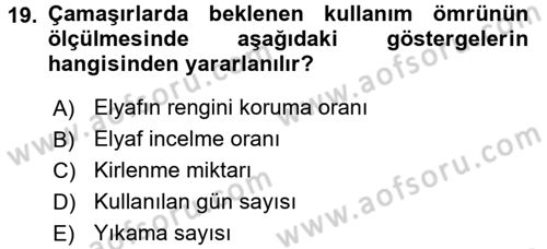 Otel İşletmelerinde Destek Hizmetleri Dersi 2016 - 2017 Yılı 3 Ders Sınav Soruları 19. Soru