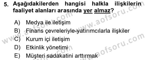Otel İşletmelerinde Destek Hizmetleri Dersi 2016 - 2017 Yılı 3 Ders Sınav Soruları 5. Soru
