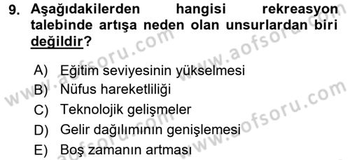 Otel İşletmelerinde Destek Hizmetleri Dersi 2016 - 2017 Yılı 3 Ders Sınav Soruları 9. Soru