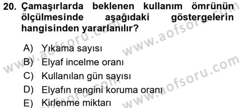 Otel İşletmelerinde Destek Hizmetleri Dersi 2016 - 2017 Yılı (Final) Dönem Sonu Sınav Soruları 20. Soru