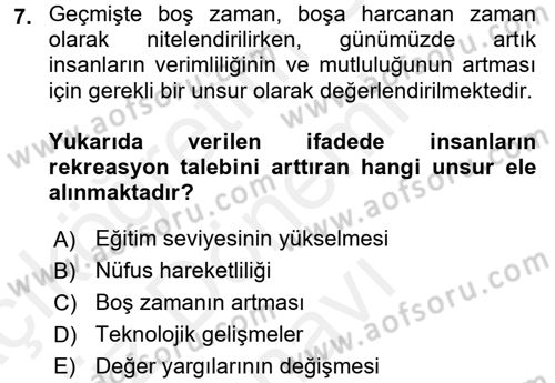 Otel İşletmelerinde Destek Hizmetleri Dersi 2016 - 2017 Yılı (Final) Dönem Sonu Sınav Soruları 7. Soru