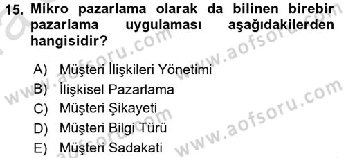 Otel İşletmelerinde Destek Hizmetleri Dersi 2017 - 2018 Yılı (Vize) Ara Sınav Soruları 15. Soru