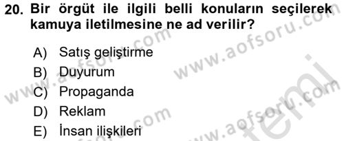 Otel İşletmelerinde Destek Hizmetleri Dersi 2017 - 2018 Yılı (Vize) Ara Sınav Soruları 20. Soru