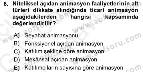 Otel İşletmelerinde Destek Hizmetleri Dersi 2017 - 2018 Yılı (Final) Dönem Sonu Sınav Soruları 6. Soru