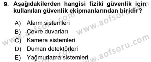 Otel İşletmelerinde Destek Hizmetleri Dersi 2017 - 2018 Yılı (Final) Dönem Sonu Sınav Soruları 9. Soru