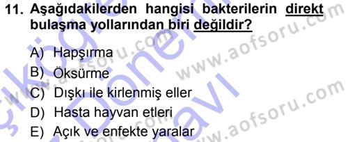 Yiyecek-İçecek Hizmetleri Dersi 2012 - 2013 Yılı (Final) Dönem Sonu Sınav Soruları 11. Soru