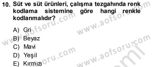 Yiyecek-İçecek Hizmetleri Dersi 2013 - 2014 Yılı Tek Ders Sınav Soruları 10. Soru