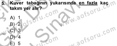Yiyecek-İçecek Hizmetleri Dersi 2014 - 2015 Yılı (Final) Dönem Sonu Sınav Soruları 5. Soru