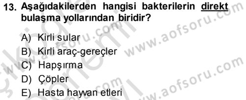 Yiyecek-İçecek Hizmetleri Dersi 2014 - 2015 Yılı Tek Ders Sınav Soruları 13. Soru