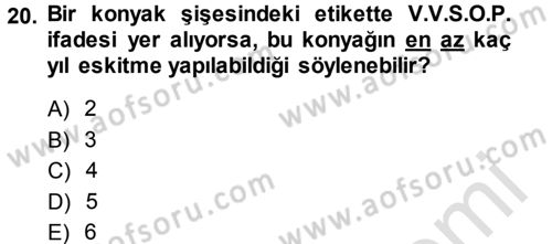 Yiyecek-İçecek Hizmetleri Dersi 2014 - 2015 Yılı Tek Ders Sınav Soruları 20. Soru