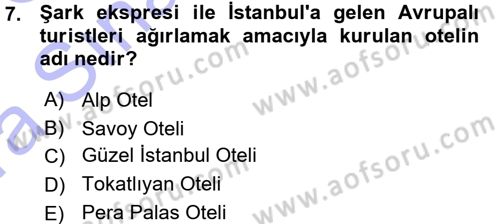 Yiyecek-İçecek Hizmetleri Dersi 2015 - 2016 Yılı (Vize) Ara Sınav Soruları 7. Soru