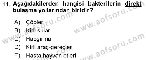 Yiyecek-İçecek Hizmetleri Dersi 2015 - 2016 Yılı (Final) Dönem Sonu Sınav Soruları 11. Soru