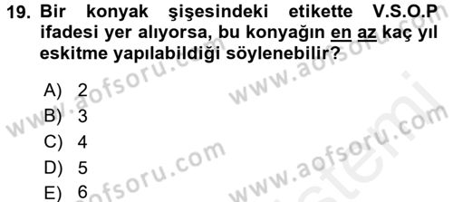 Yiyecek-İçecek Hizmetleri Dersi 2015 - 2016 Yılı Tek Ders Sınav Soruları 19. Soru