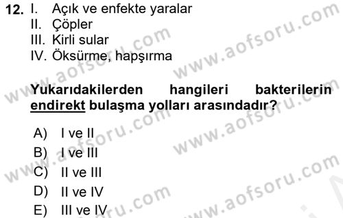 Yiyecek-İçecek Hizmetleri Dersi 2017 - 2018 Yılı (Final) Dönem Sonu Sınav Soruları 12. Soru