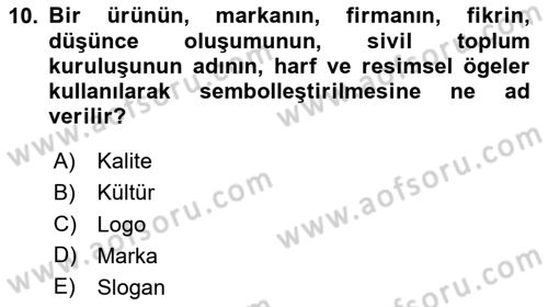 Turizm Ve İletişim Dersi 2020 - 2021 Yılı Yaz Okulu Sınav Soruları 10. Soru