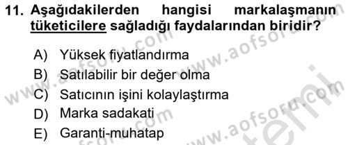 Turizm Ve İletişim Dersi 2020 - 2021 Yılı Yaz Okulu Sınav Soruları 11. Soru