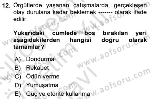 Turizm Ve İletişim Dersi 2020 - 2021 Yılı Yaz Okulu Sınav Soruları 12. Soru