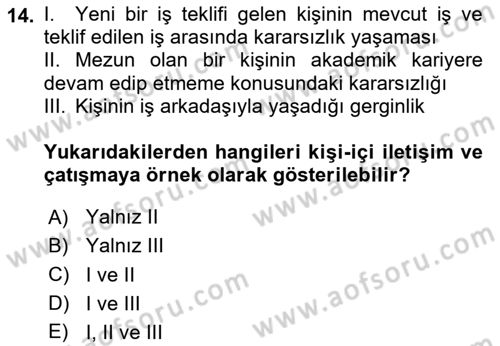 Turizm Ve İletişim Dersi 2020 - 2021 Yılı Yaz Okulu Sınav Soruları 14. Soru