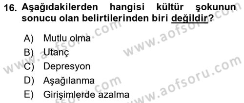 Turizm Ve İletişim Dersi 2020 - 2021 Yılı Yaz Okulu Sınav Soruları 16. Soru