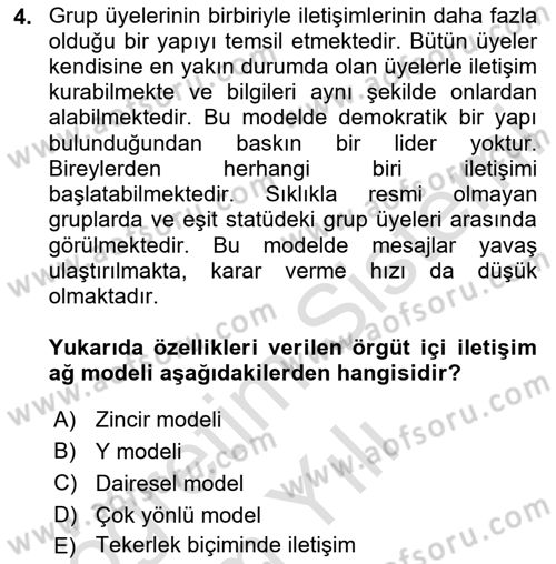 Turizm Ve İletişim Dersi 2020 - 2021 Yılı Yaz Okulu Sınav Soruları 4. Soru