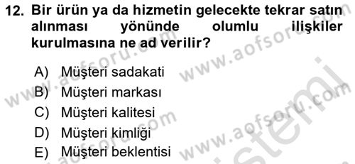 Turizm Ve İletişim Dersi 2021 - 2022 Yılı (Vize) Ara Sınav Soruları 12. Soru