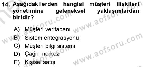Turizm Ve İletişim Dersi 2021 - 2022 Yılı (Vize) Ara Sınav Soruları 14. Soru