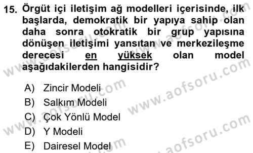 Turizm Ve İletişim Dersi 2021 - 2022 Yılı (Vize) Ara Sınav Soruları 15. Soru