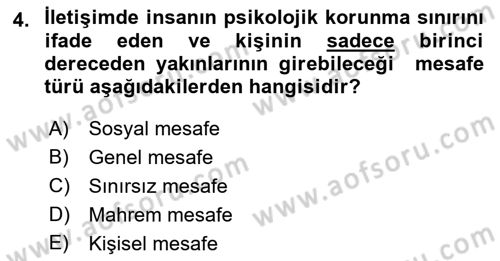 Turizm Ve İletişim Dersi 2021 - 2022 Yılı (Vize) Ara Sınav Soruları 4. Soru