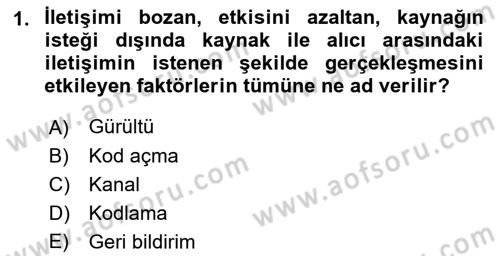 Turizm Ve İletişim Dersi 2021 - 2022 Yılı Yaz Okulu Sınav Soruları 1. Soru