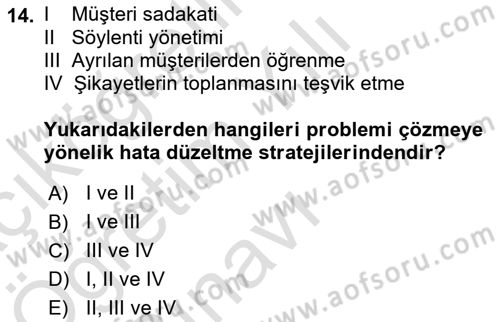 Turizm Ve İletişim Dersi 2021 - 2022 Yılı Yaz Okulu Sınav Soruları 14. Soru