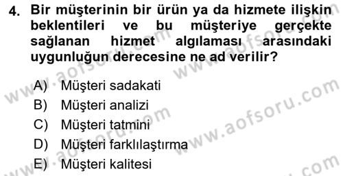 Turizm Ve İletişim Dersi 2021 - 2022 Yılı Yaz Okulu Sınav Soruları 4. Soru