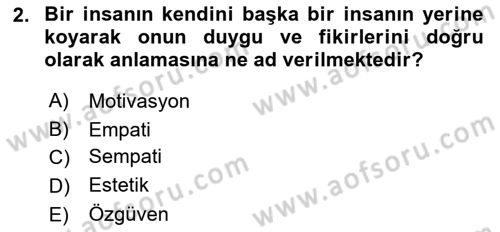 Turizm Ve İletişim Dersi 2022 - 2023 Yılı Yaz Okulu Sınav Soruları 2. Soru